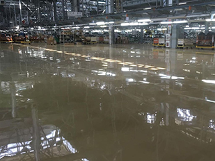 Законченный полимерный промышленный пол Пример готового промышленного пола